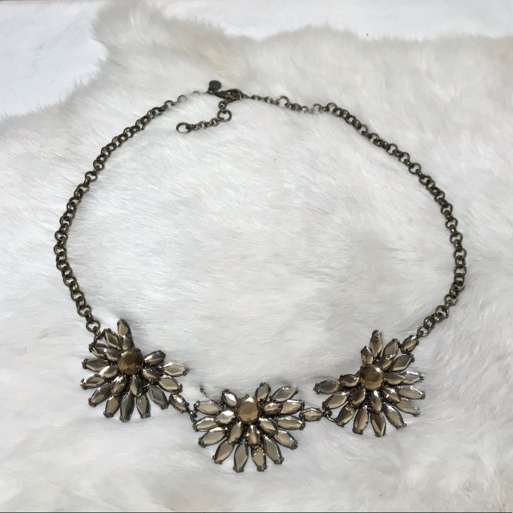 J Crew Crystal Floral Statement Necklace